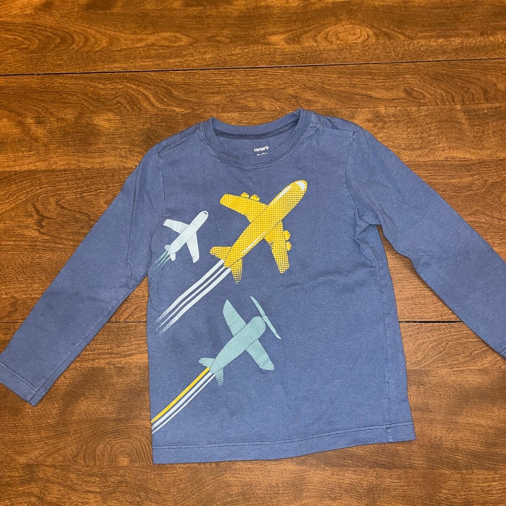 Carter's Long Sleeve Tee with Airplane Design
